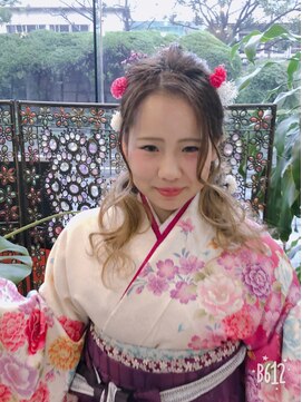 ボンビィヴァン(bon-vivant) 卒業式 ダウンスタイルと着付