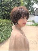 【津賀雅也】大人美人ショートボブ　グレージュ