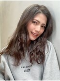 ロングウェーブ_オリーブカラーハイライトカラー_77325