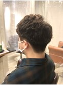 ブラウンマッシュショート刈り上げパーマ/亀戸