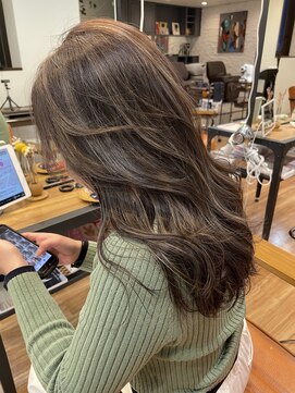 ノラキチジョウジ(NORA KICHIJOJI) #ハイライトカラー#オリーブグレージュ#ロング#外国人風