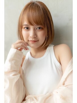 ケアリー 調布(Carelly) 大人かわいい前髪セシルカットココアブラウンフリンジウェーブ