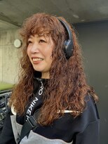 ナループロアオハナ(Nalu pu loa ohana) ハードパーマ/ブリーチなしダブルカラー/オレンジベージュ/