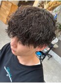 波巻きパーマメンズパーマメンズヘアツーブロックツイストパーマ