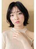 黒髪アッシュウェットヘア外ハネ小顔ボブウルフ312X越谷30代40代