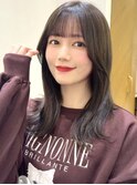オリーブベージュカーキアッシュミディアムレイヤー銀座髪質改善