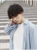 ツイスパパーマ/ツーブロック/マッシュ/黒髪