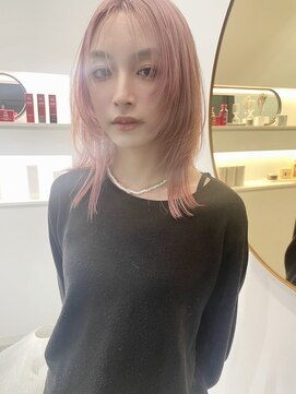 エダメ(EDAME) ウルフレイヤー/ミルクティーピンク/ブリーチカラー