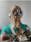 〈江戸桃海〉ヘアアレンジ/編み下ろし/ツイン/編み下ろしツイン
