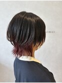 *+aimerが叶える...インナーカラーピンク×ウルフスタイル*