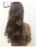 極細ハイライト×ロングウェーブ/フォギーベージュ