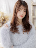 カバーヘア ブリス 川口(COVER HAIR bliss)&nbsp;ミストバングチェリーブラウンデジタルパーマa川口20代30代40代