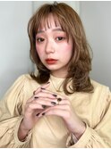 カーキベージュアッシュくびれヘアウルフカットp1大宮20代30代