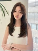 レイヤーロング美髪くびれワンカールシルキーグレージュ