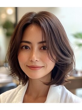 ラクレール 五香 40代からの大人のふんわりレイヤーボブ×ナチュラルブラウン/柏