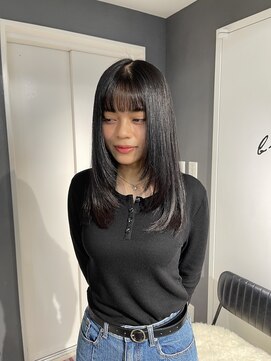 韓国風顔周りレイヤー×髪質改善ストレート