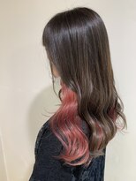 アズール 草加(azule)&nbsp;イヤリングカラー　ブリーチ　ピンク