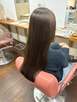ナンバーエイト(number eight) 大人可愛い透明感艶感ブラウン×エアストレート髪質改善20代30代