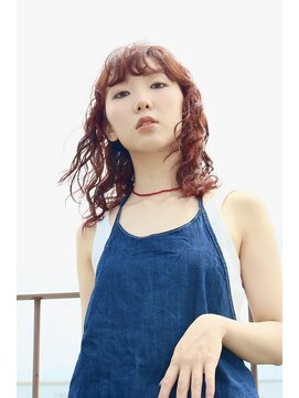 スリーヌーン(THREE noon) スパイラルパーマ／オレンジカラー