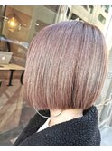 切りっぱなしボブ　ピンクグレージュ　[古野侑太]