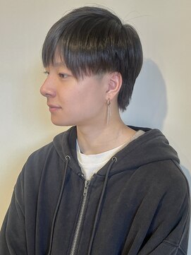 ルートヴィッヒ(Ludwig) メンズショートウルフ×透明感グレーブラック
