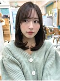 20代30代40代◎前髪パーマ韓国風巻きくすみベージュお団子ヘア