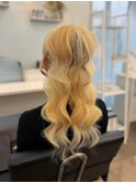 ハーフポニー &nbsp;へアセット ヘアメ 韓国 お呼ばれ 結婚式 表参道