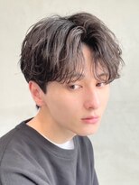 フィフス(fifth) 原宿微分けシャドウパーマメンズパーマセンターパートウルフ30代