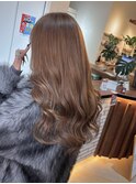 韓国風◎ミルクティーベージュロング×顔周りカット