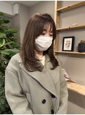 レイヤーカット×イノアカラーマロンブラウン 髪質改善