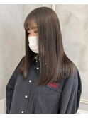艶髪ショコラアッシュ ワンカールストレートロング