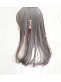 ブリーチなしカラー 暗髪ヘア グレージュ ラベンダーアッシュ