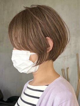 エリマ  茅ヶ崎(elima) ショートカットハンサムショートハイライトダブルカラー30代40代