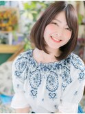 斜めバングアッシュブラック前下がりボブc4戸田公園20代30代40代