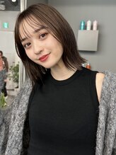 トリッカ シブヤ(TRICCA SHIBUYA)&nbsp;外はねミディアムボブ韓国ヘアくびれ前髪10代20代30代渋谷