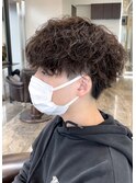 波巻きスパイラルパーマメンズマッシュツイストスパイラルパーマ