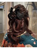 袴ヘアアレンジハーフアップ