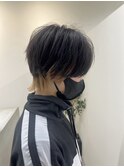 ウルフカット メンズライク　マッシュウルフ　インナーカラー