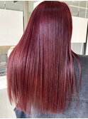 艶感バーガンディ×ストレートロング（アディクシーカラー）