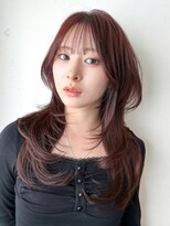 アイティーバイアルバム 松戸店(IT by ALBUM)&nbsp;ダブルカラーロング小顔前髪カット顔周りレイヤー_F30881