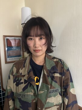 ニュイ(NUIT) 顔まわりレイヤーのナチュラルボブ × 栗色カラー