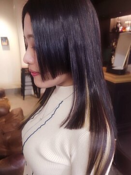 ブロック ジャポン(bloc japon) ステップカット 姫カット インナーカラー ブリーチ/久保田