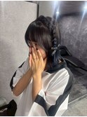 ブルーブラウン/ヘアアレンジ
