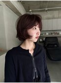 ココアベージュ/黒髪/クラゲヘアー/オリーブグレー/ボブ/表参道
