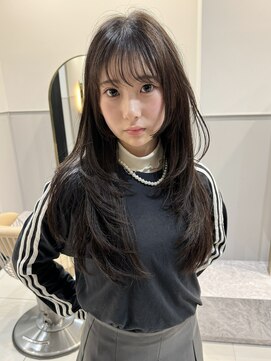 アース コアフュールボーテ 柏崎店(EARTH coiffure beaute) ナチュラルベージュ_ヨシンモリ_顔周りレイヤー_レイヤーカット