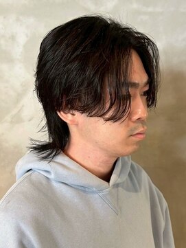 キリ 逗子(kiri) 逗子葉山メンズカットセンターパートマッシュウルフカットm15