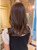 ヘーゼルハニーブラウン結べるくびれボブマロンブラウンA98