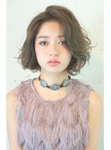 アッシュブラウン×ランダムボブ