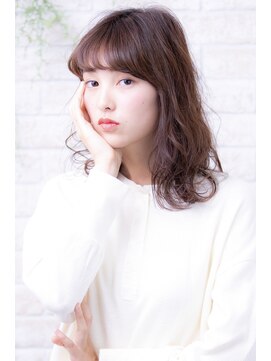 ヘアーアートシフォン 川口東口店(hair art chiffon) ピンクブラウンorグレーベージュの切りっぱなしボブ美髪ヘア