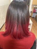 ヘアーメイクパーソナル 【鬼滅の刃】Lisaの紅蓮華イメージ赤グラデーション